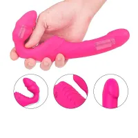 Vibrador de Ponto G Duplo Strapless - Recarregável - Foto 3