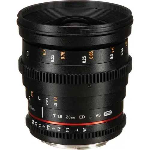 Lente Samyang 20mm Cine T1.9 ED AS UMC  Imagem