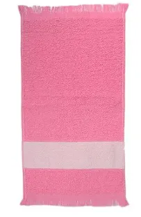 Toalha Franjinha com faixa - Rosa Bebê 33x23 cm Imagem