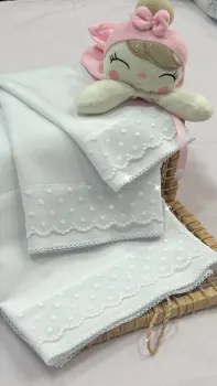     KIT 3 PÇS  C/ VOIL ,barra lisa POA  branco