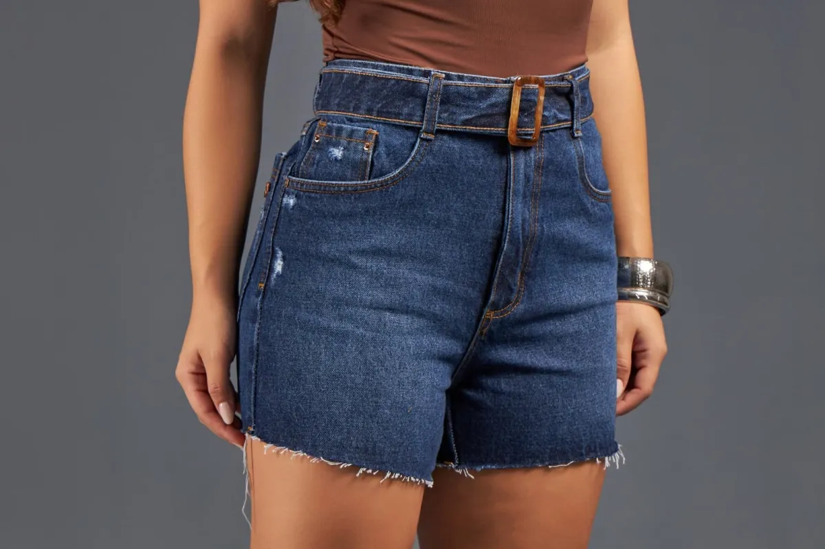 Short com cinto jeans | REF: 2888