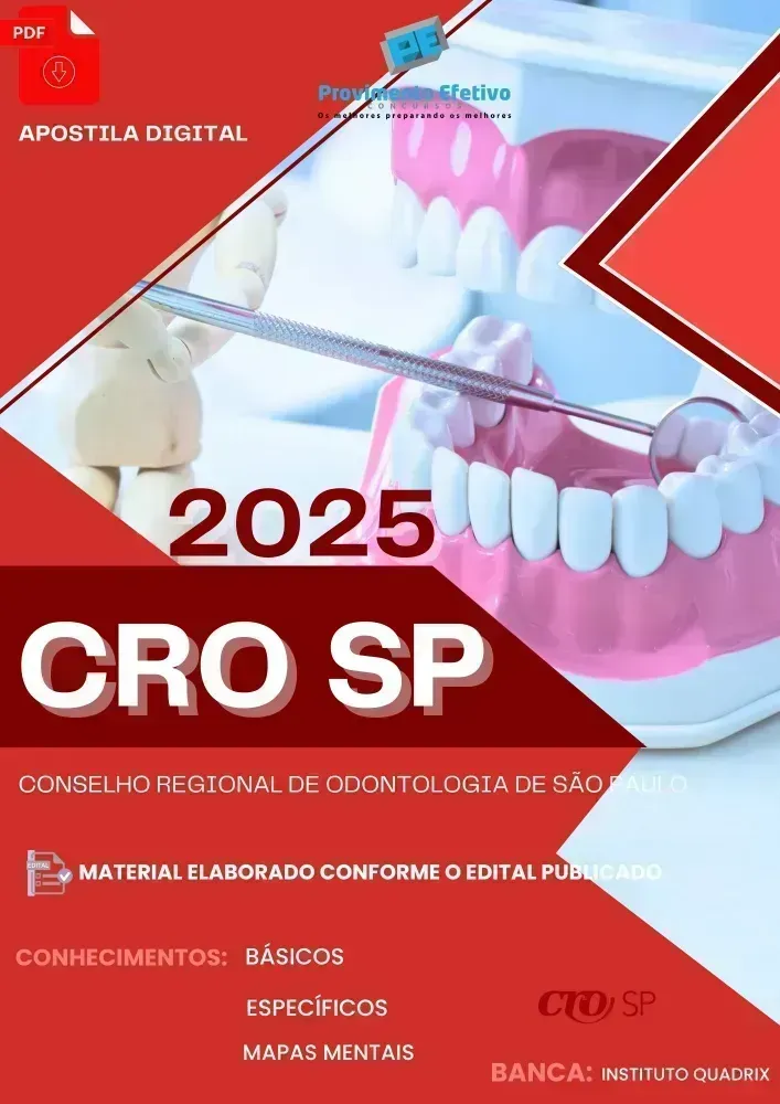 Apostila CRO SP Assistente Administrativo 2025 Imagem