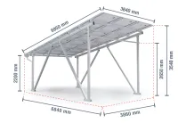 Carports solar - Estrutura de garagem solar, Para módulos solares com calha de chuva, alumínio, altura de passagem de 2,200 mm. - Foto 10