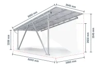 Carports solar - Estrutura de garagem solar sequencial, Para módulos solares com calha de chuva, alumínio, altura de passagem de 2,200 mm.  - Foto 10