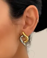 CONJUNTO ANEL E BRINCO ESPLENDOR BANHADO A OURO 18K E PRATA 925 - Foto 4