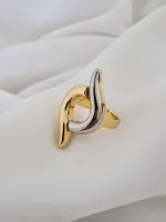 CONJUNTO ANEL E BRINCO ESPLENDOR BANHADO A OURO 18K E PRATA 925 - Foto 3