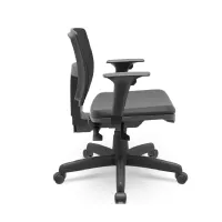  Cadeira Multiregulável NR17 Executiva Brizza COR PRETA Tela com Encosto Regulável Base Giratória e Braços Reguláveis  - Foto 3