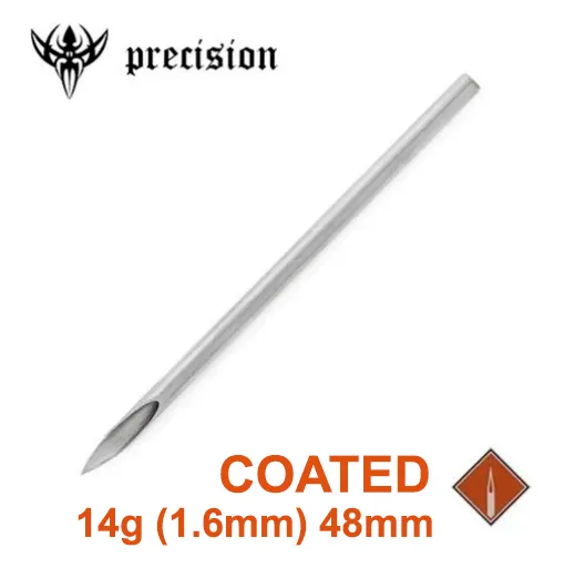Agulhas Americana PRECISION NEEDLES - RETA 14GA (1.6mm) 48mm COATED Imagem