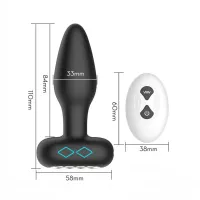 PLUG ANAL VIBRATÓRIO EM SILICONE COM ROTAÇÃO E CONTROLE MLPA6082 - Foto 2