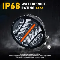 PAR FARÓIS AUX REDONDO 240W LED X4 SÉRIES C/DRL AMBAR - Foto 3