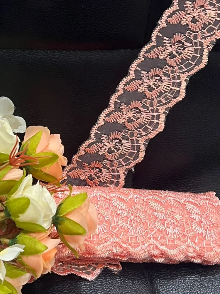   RENDA /TULE CRL02  4cm- PESSEGO COR147 Imagem