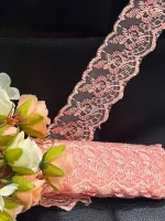   RENDA /TULE CRL02  4cm- PESSEGO COR147