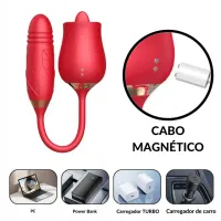 VIBRADOR CLITORIANO DUPLO COM FLOR MLVA1759 - Foto 5