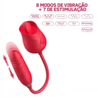 VIBRADOR CLITORIANO DUPLO COM FLOR MLVA1759 - Foto 6