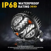 PAR FARÓIS AUX REDONDO 240W LED X4 SÉRIES C/DRL AMBAR - Foto 19