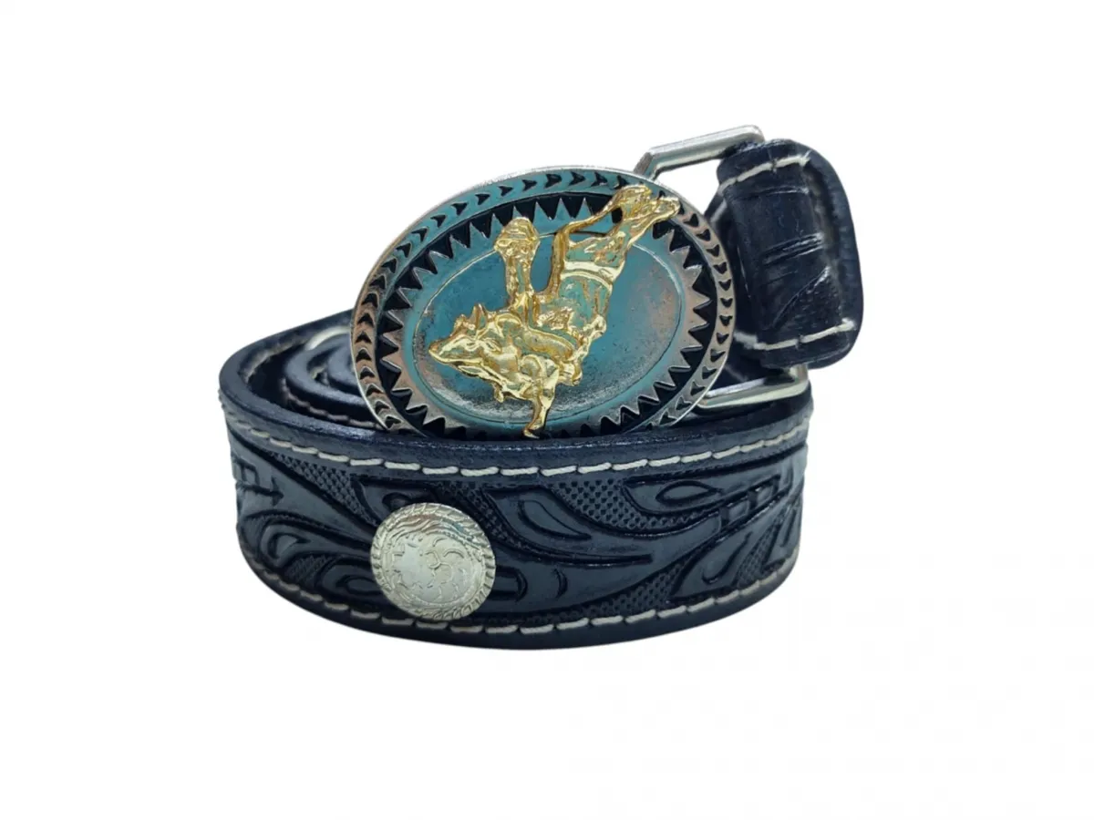 Ref: GH03PT - Cinto Country Infantil Golden Horse - Cor Preto. (Unissex) Imagem