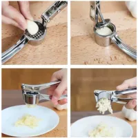 Espremedor De Alho Aço Inox Utensilio De Cozinha Multiuso Universal Super Resistente Tempero - Foto 4