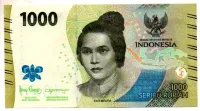 Indonésia - 1000 Rupiah - Cédula Estrangeira - Flor de Estampa