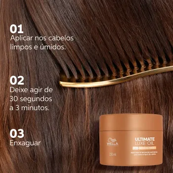 MASCARA WELLA ULTIMATE LUXE OIL INFUSÃO DE OLEOS & OMEGA-9 500ML - Foto 2