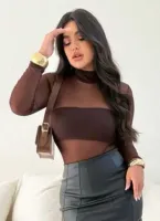 BODY DE TULE GOLA ALTA MANGA LONGA  - Foto 3