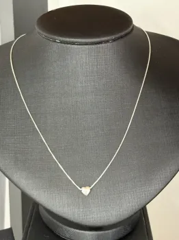 Gargantilha Prata veneziana 45 cm + pingente coração liso - Foto 2