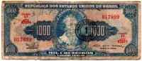 C121 - 1 Cruzeiro Novo (Sobre 1000 Cruzeiros) - 1° Estampa - Série 4737 - Pedro Alvares Cabral - Data:1967 - UTG