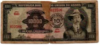 C125 - 10 Cruzeiros Novos (Sobre 10000 Cruzeiros) - 1° Estampa - Série 814 - Santos Dumont - Data:1967 - UTG