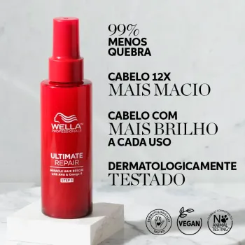 LEAVE IN WELLA ULTIMATE REPAIR PASSO 3 MIRACLE COM AHA & OMEGA-9 95ML - Foto 2