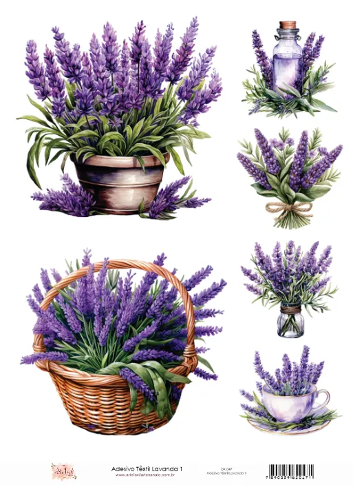 DX-047- Adesivo Têxtil Lavanda 1- Tam. A4