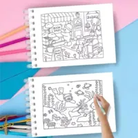 Kit 24 Canetinhas Com Livro De Colorir Capa Dura Marca Texto Duas Pontas Bobbie Goods Stitch - Foto 3