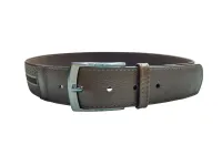Ref: CE02 - Cinto Esporte Elástico - Cor Bege Com Ponteira em Couro Caramelo. - Foto 2