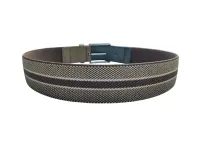 Ref: CE02 - Cinto Esporte Elástico - Cor Bege Com Ponteira em Couro Caramelo. - Foto 3