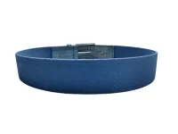 Ref: CE01 - Cinto Esporte Elástico - Cor Azul Marinho Com Ponteira em Couro Azul Marinho. - Foto 3