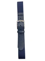 Ref: CE01 - Cinto Esporte Elástico - Cor Azul Marinho Com Ponteira em Couro Azul Marinho. - Foto 4