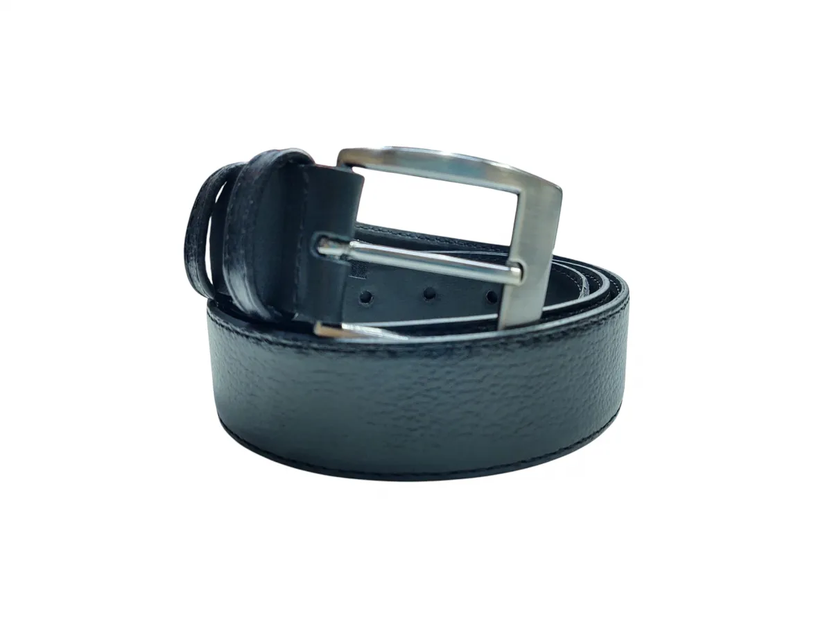 Ref: 1975 - Cinto Social Masculino Couro Legítimo - Tamanho 75cm ao 115cm - Cor Preto Imagem