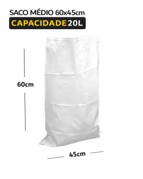 Saco de Nyln médio 60x45cem Capacidade 20L