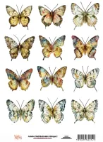 DX-054- Adesivo Têxtil Borboletas Vintage 2 - Tam. 21,0x14,8cm