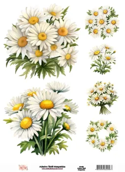 DX-058- Adesivo Têxtil Margaridas- Tam. A4