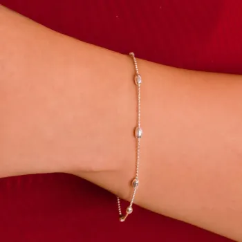 Pulseira de Bolinhas longas - correntinha 18 cm