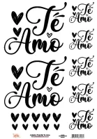 DT-043- Adesivo Transfer Te Amo- Tam. 21,0x14,8cm