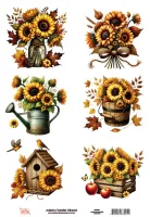 DT-044- Adesivo Transfer Girassol- Tam. 21,0x14,8cm