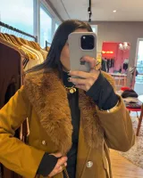 CASACO LÃ BATIDA COM PELO REMOVÍVEL - CARAMELO (TAMANHO GG) - Foto 2