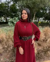 VESTIDO TRICOT COM GOLA - BORDÔ - Foto 3