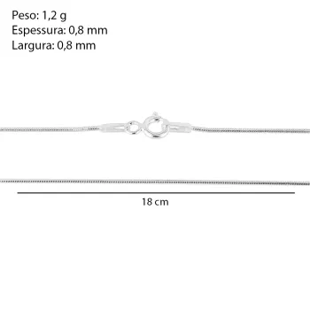 Pulseira de Prata Rabo de Rato - Foto 2