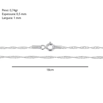 Pulseira Singapura Fio 1mm ou 2mm - Foto 2