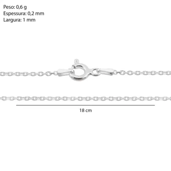 Pulseira Prata Cadeado 1mm - 18 cm - Foto 2