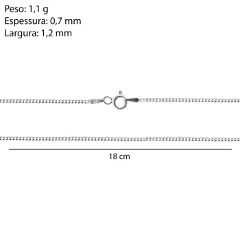 Pulseira Prata Grumet Diamantada 1mm - 18 cm - Foto 2