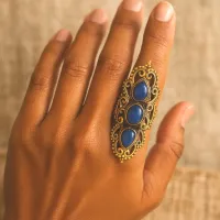 Anel Arabescos Lápis Lazuli - Foto 6