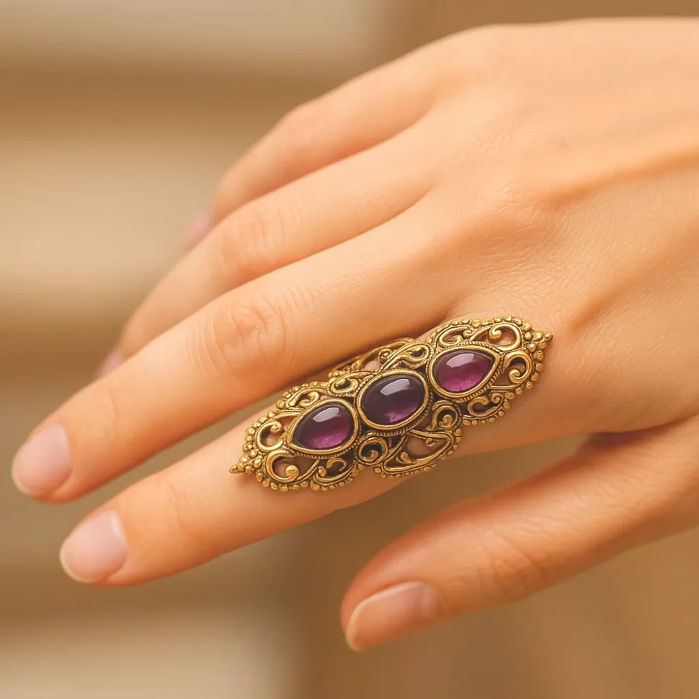 Anel Arabescos Ametista