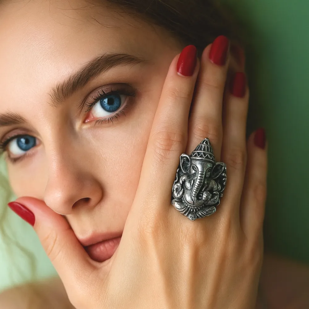 Anel Ganesha - Vários Tamanhos Imagem